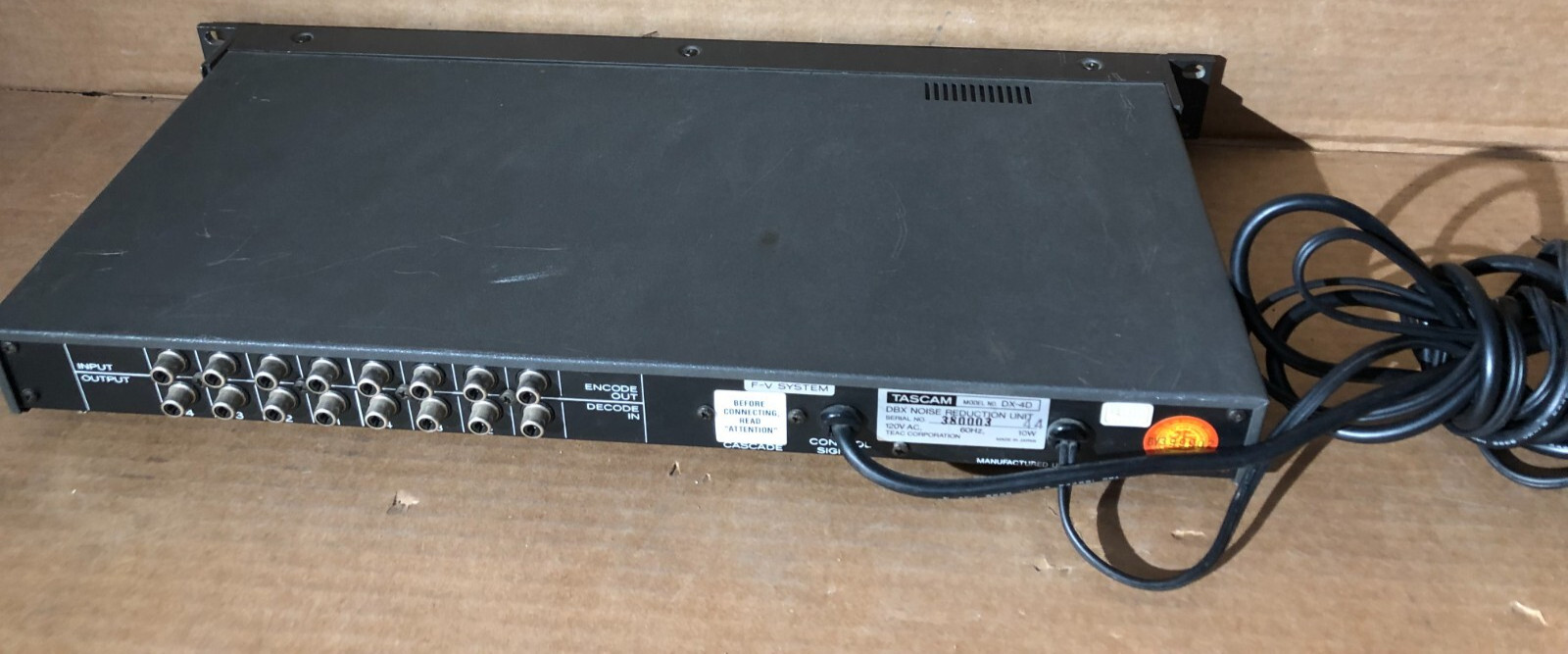 Vintage TASCAM DX-4D Professional Noise Reduction Unit Powers on
