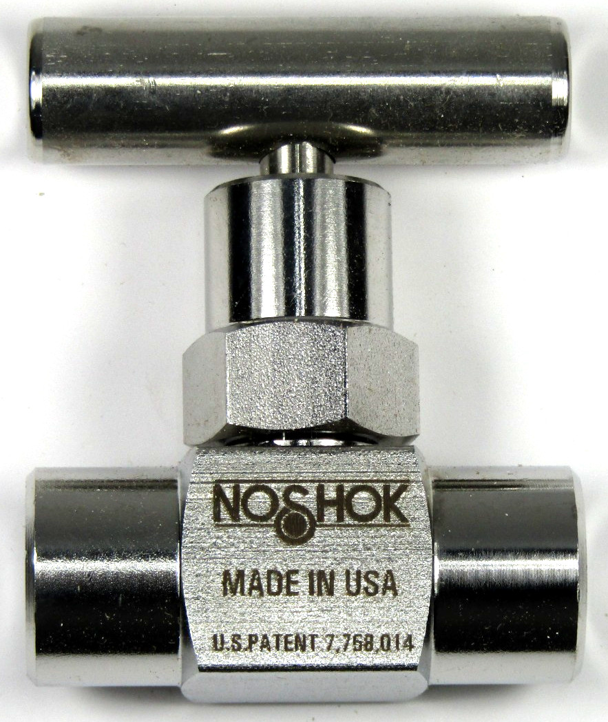 NoShok - 1/4" Female NPT Mini Needle Valve - Stainless Steel - 10k psi - 102-FFS