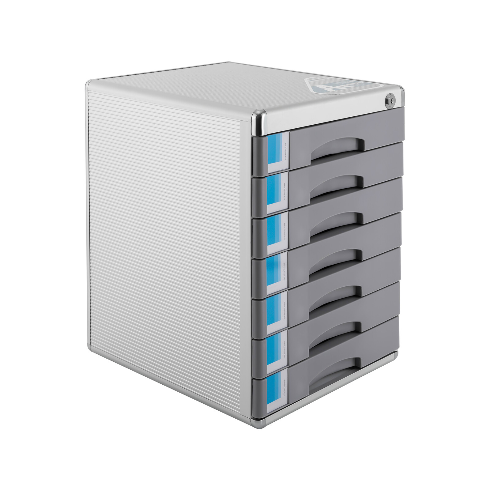 Office Filing Cabinet 7 Drawer Aluminum Alloy File Cabinet With Lock Desktop New