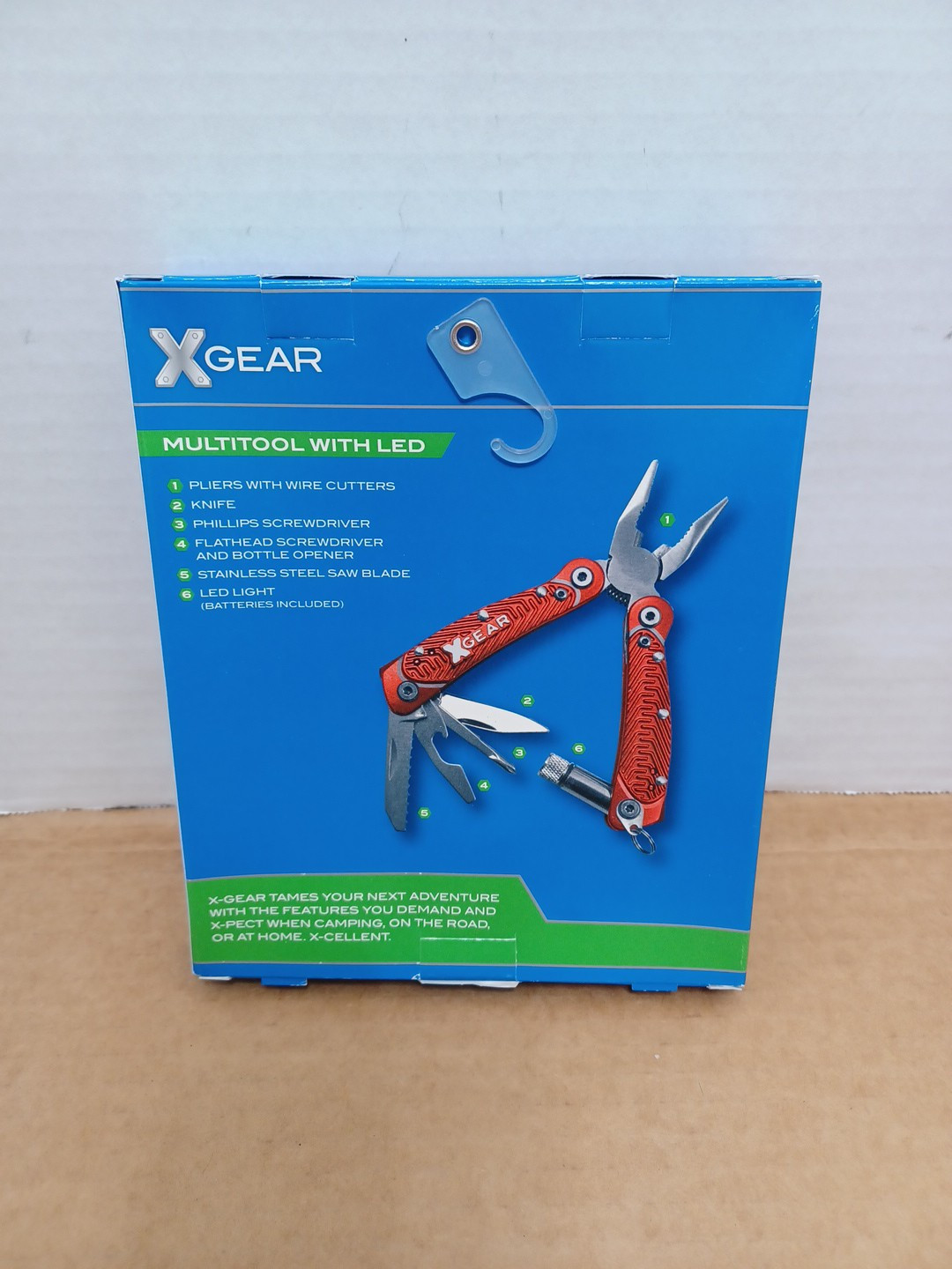 X-Gear 8 Tool Men's Multi-Function Tool w/Led Light Black