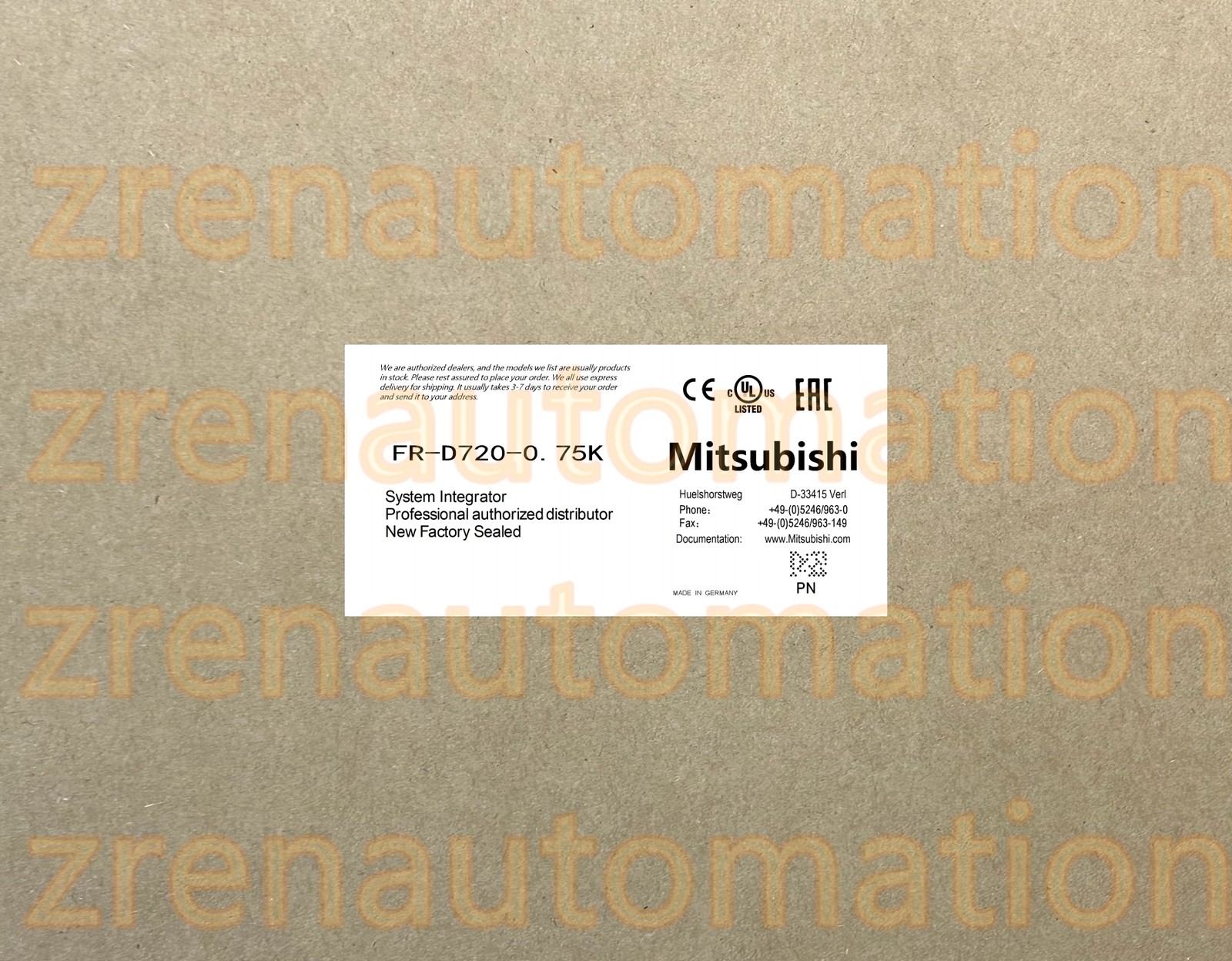 FR-D720-0.75K Mitsubishi PLC Module/CPU/Servo Driver Fast Shipping HTQ0