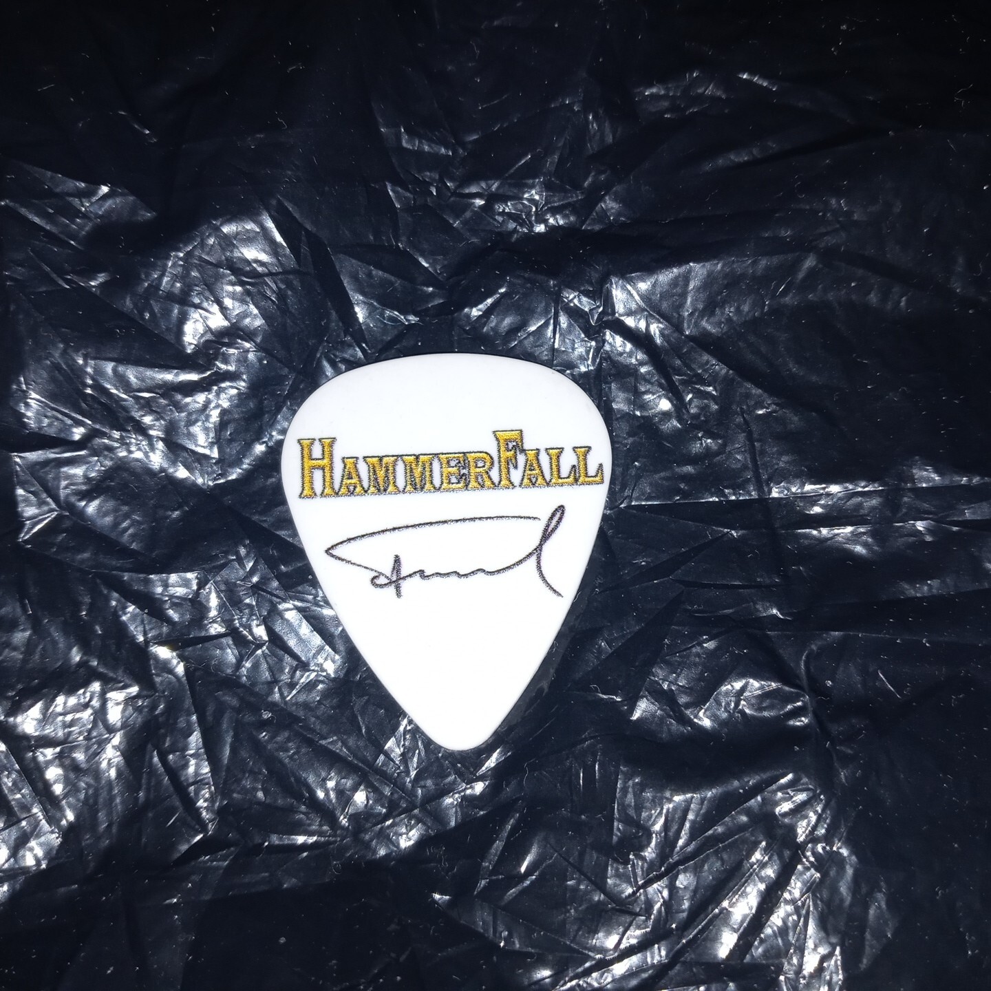 HAMMERFALL Logo & Signature Milwaukee Metal Fest 2024 Stage Used GUITAR PICK