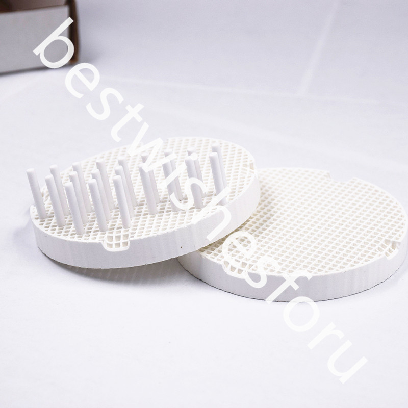 2 Pcs Round Dental Porcelain Ceramic Honeycomb Firing Trays + 20 Pc Zirconia Pin