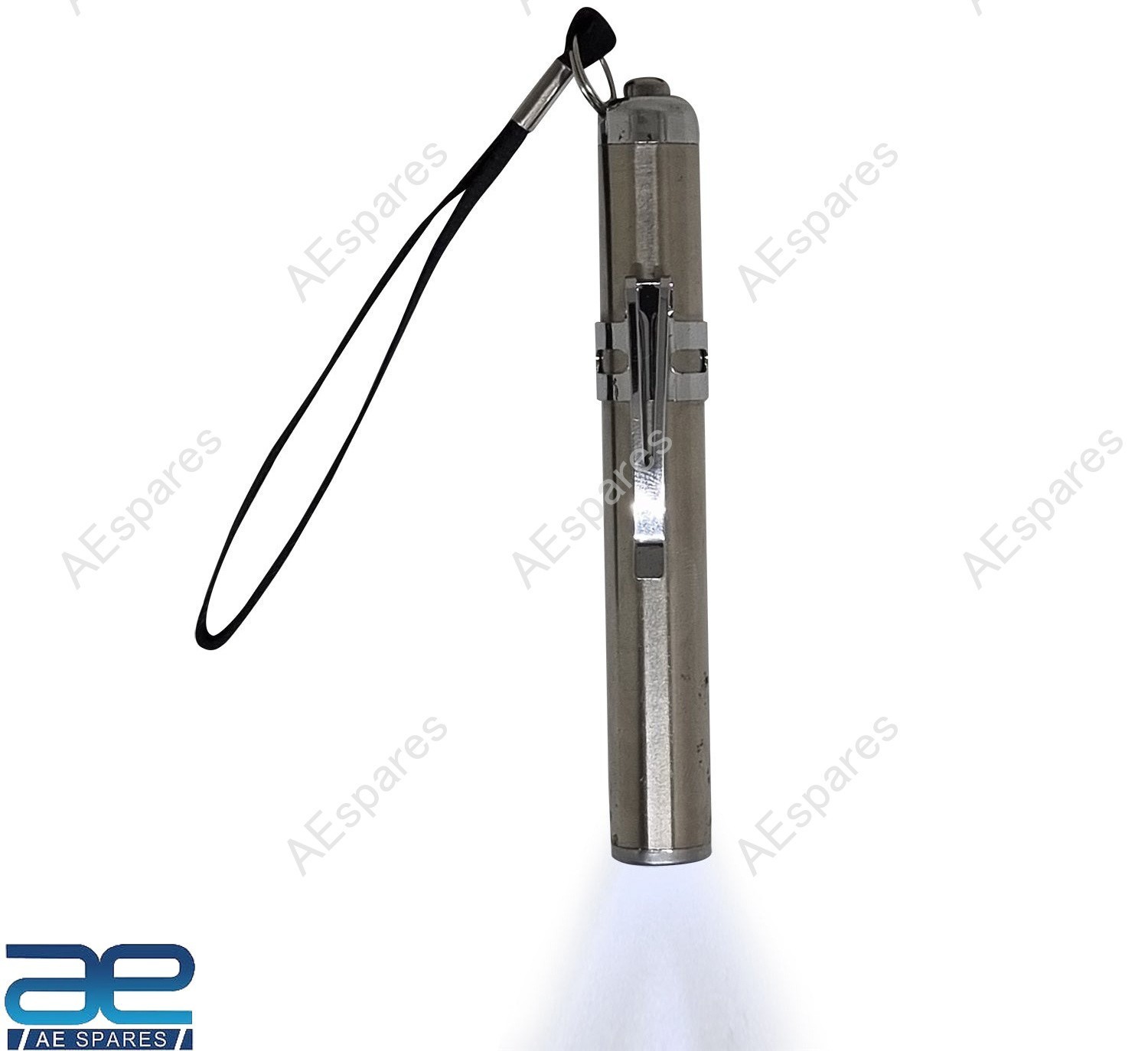 Mini Medical Pocket Pen Torch Silver With White Light AEs