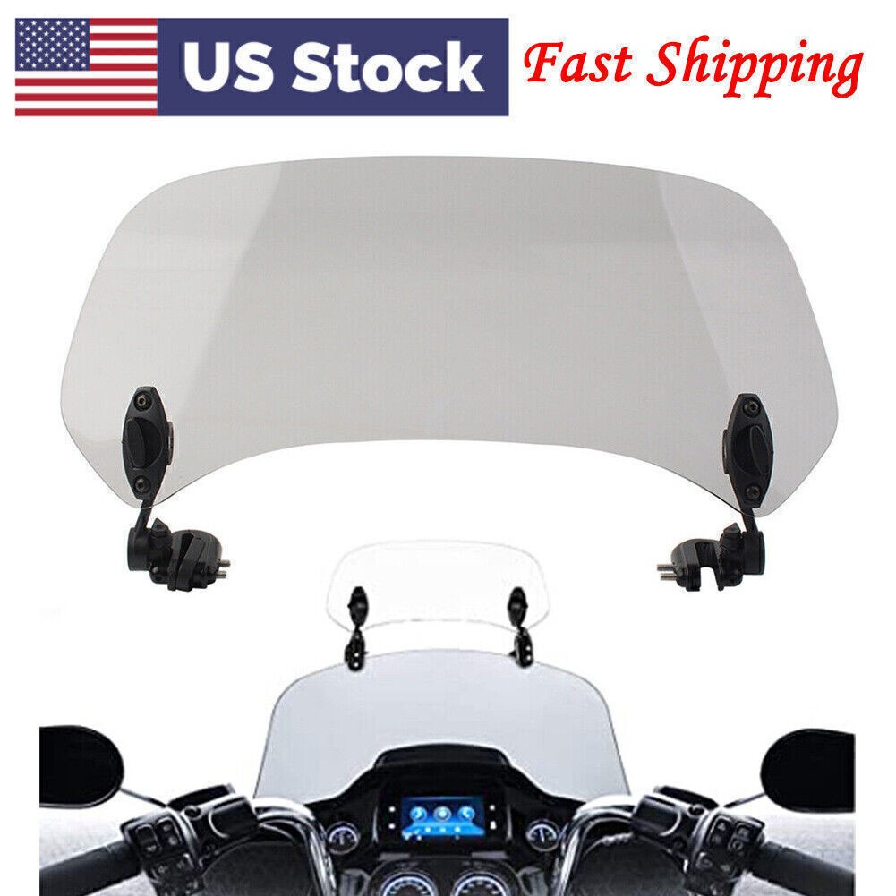38 cm Adjustable Clip On Windshield Extension Spoiler Wind Deflector Smoke US