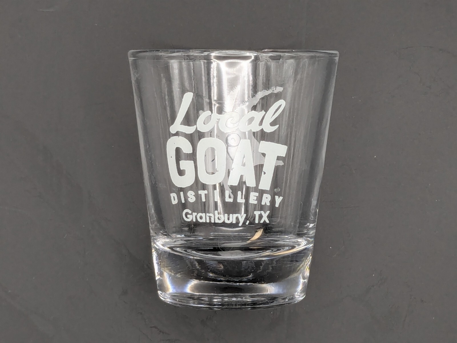 Local Goat Distillery Shot Glasses 6pc Set Granbury TX Whiskey Barware Souvenir