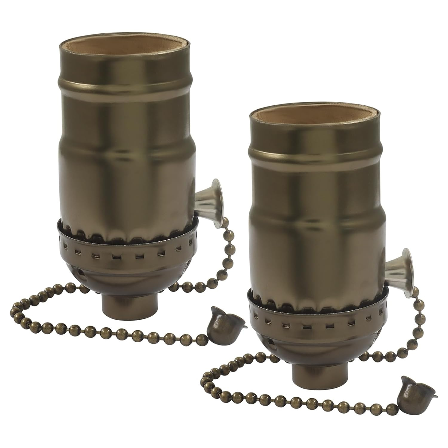2Pack E26 Pull Chain Light Socket Replacement Aluminum Lamp Base Table Floor Par