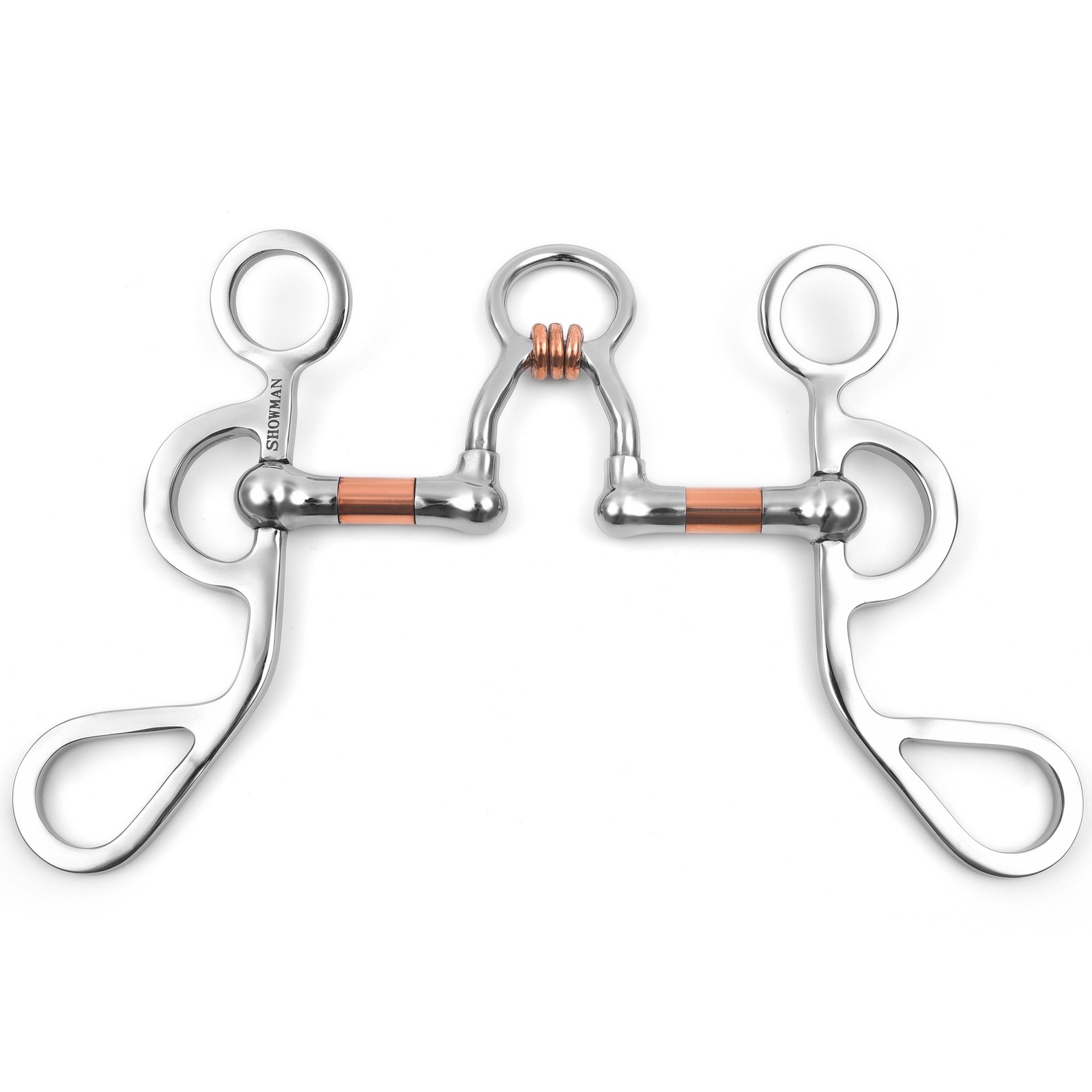 Showman Argentine Shank Bit w/ Copper Wrapped Port Rollers