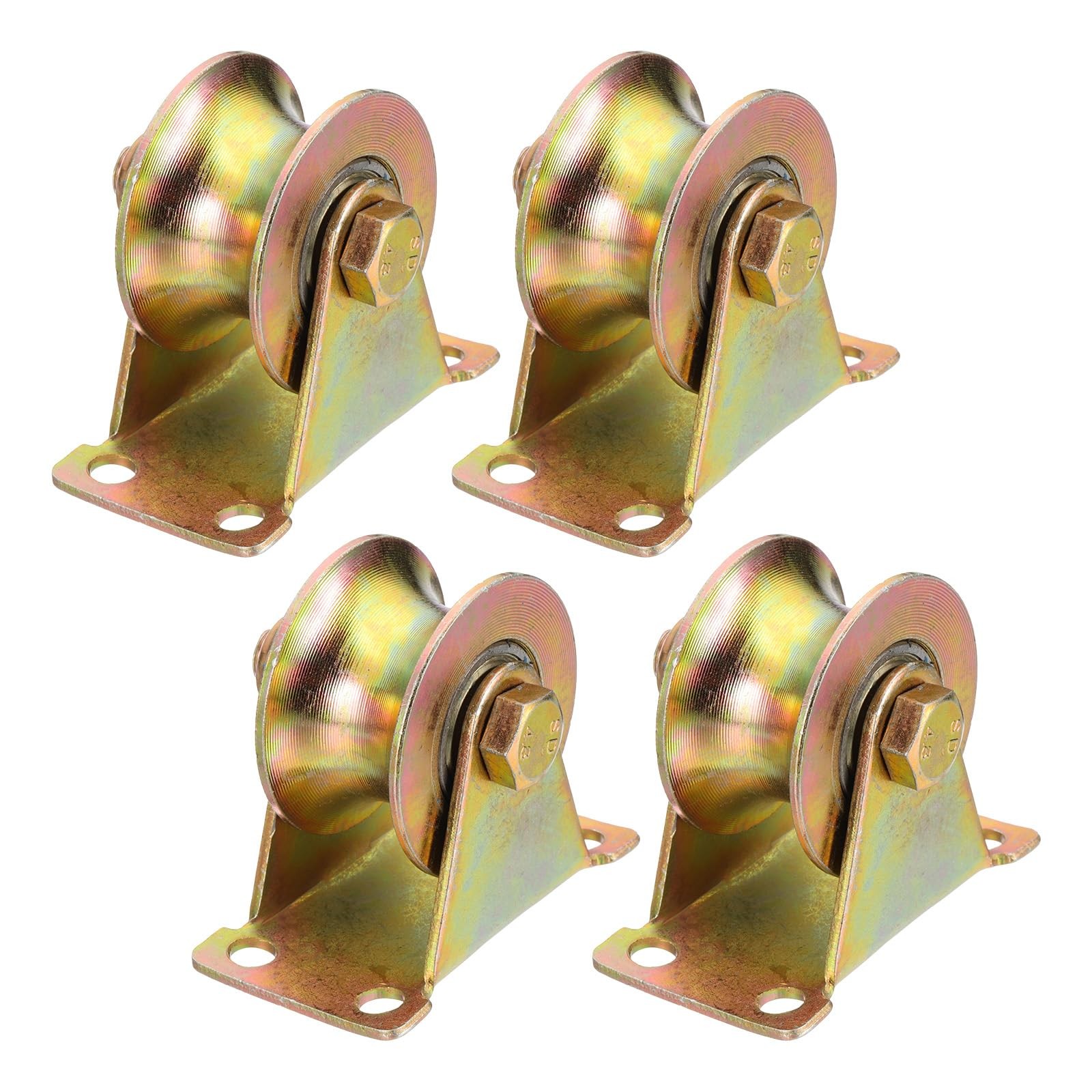 4Pack U Groove Wheel 2" Dia. Steel Sliding Gate Wheels Loading 330 lbs Rigid ...