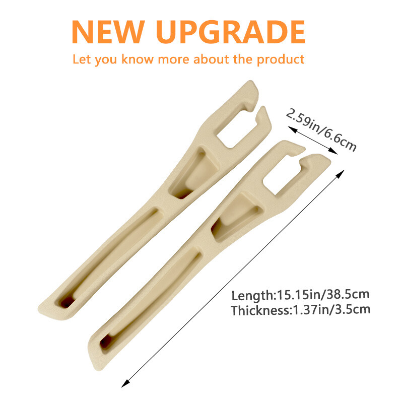2Pcs Car Seat Gap Filler Side Seam Plug Strip Leak-proof Filling Seat Gap Beige