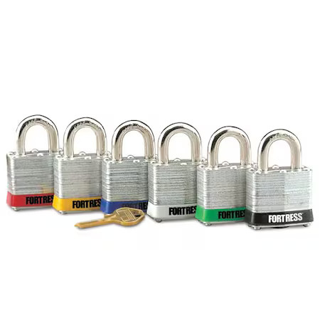 Fortress 1803Blk Lockout Padlock, Keyed Different, Steel, Black, 3/4 In Shackle