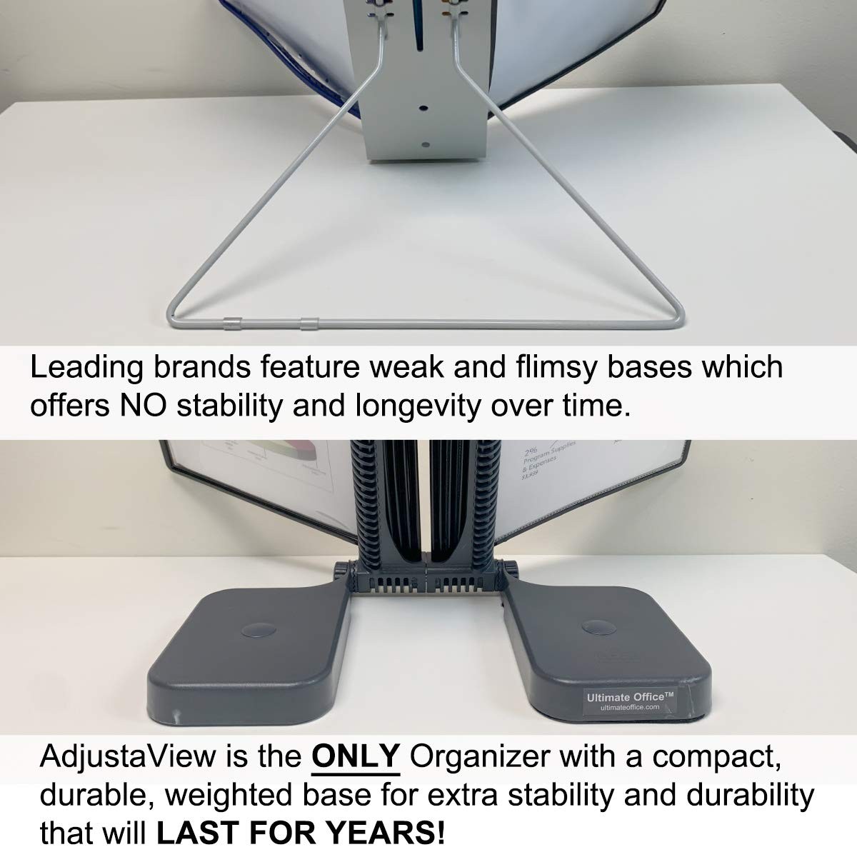 Ultimate Office Adjustaview 20-Pocket Desk Reference Organizer Easy-Load