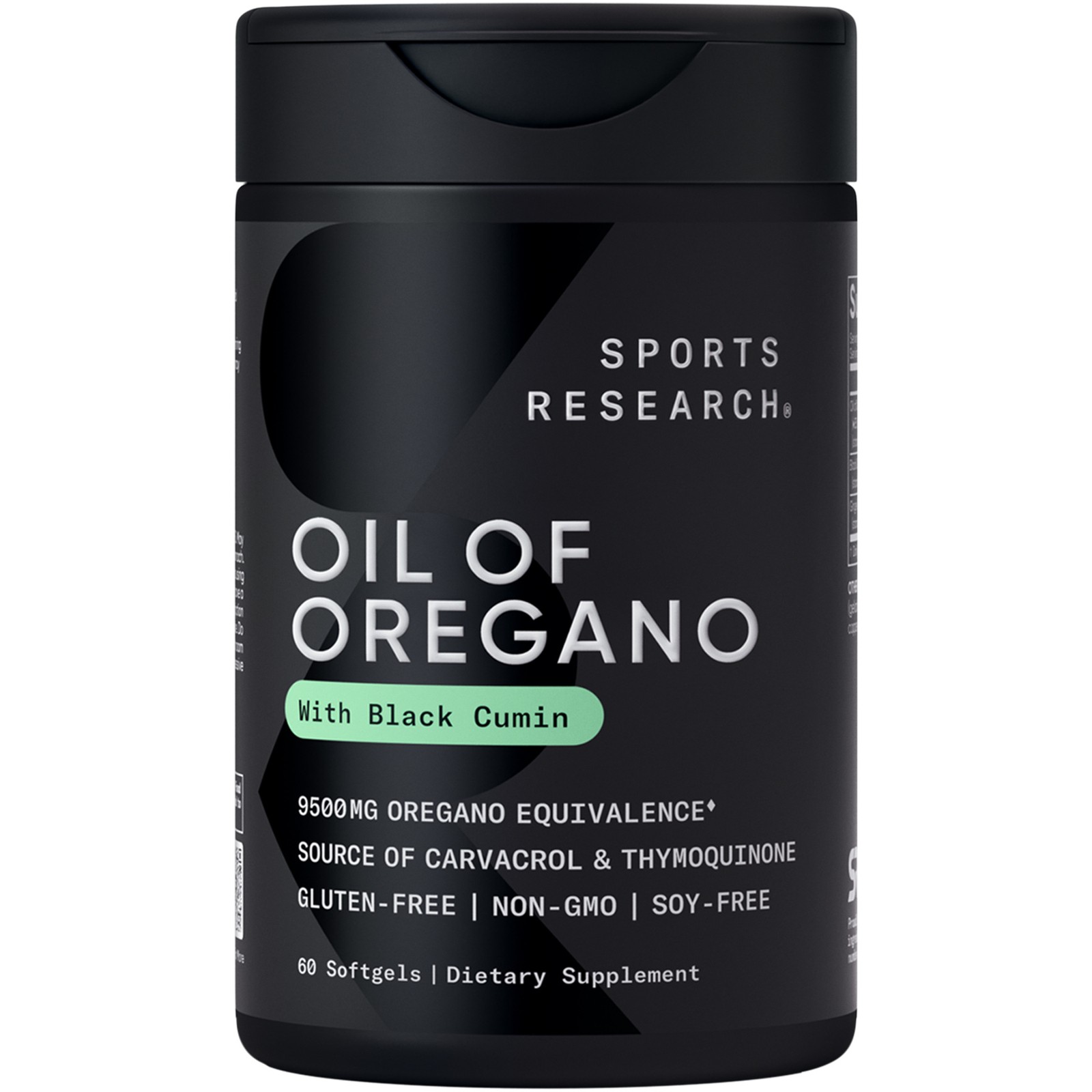Oil of Oregano 9500mg w/Black Cumin Seed & Ginger Oil 3-1 Antioxidant 60 Count