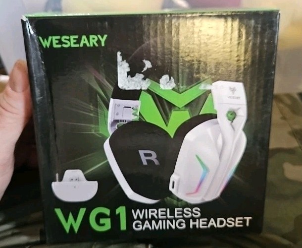 WESEARY WG1 Wireless Gaming Headset White/Black, Charger, Stereo Sound