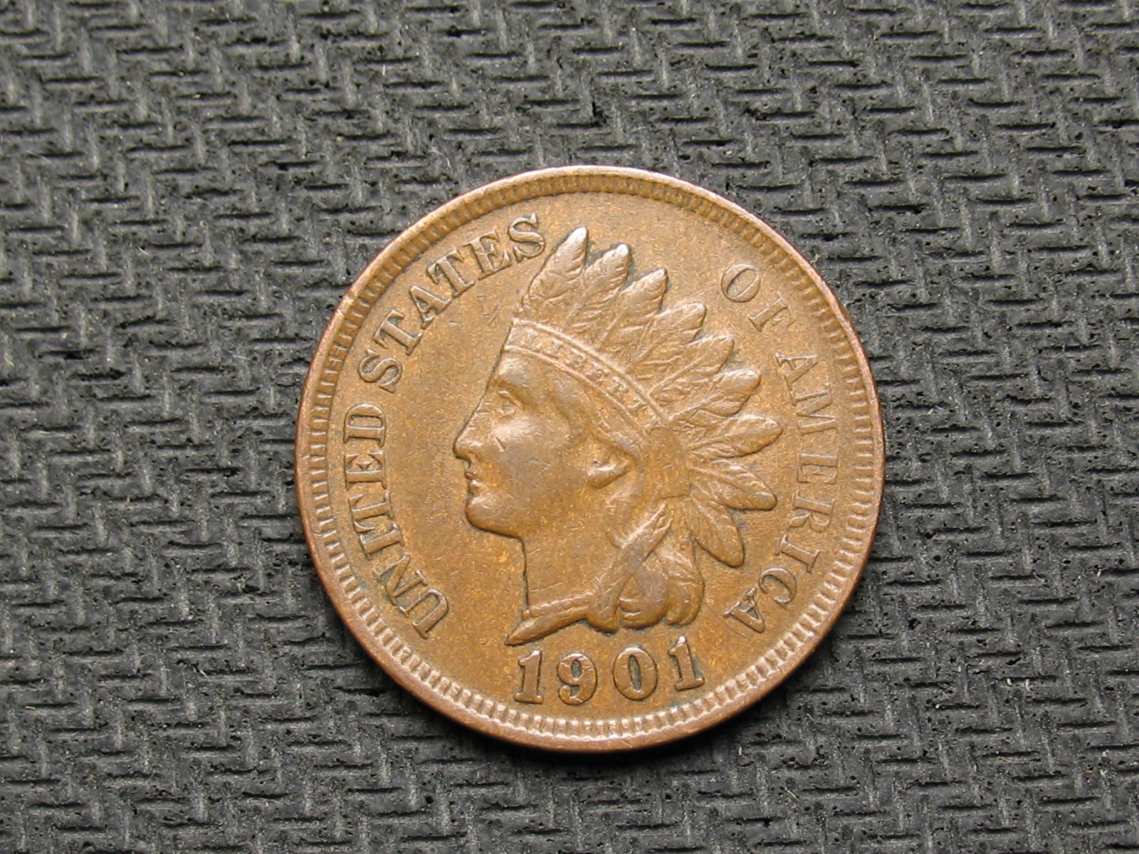 🔥OLD COIN SALE AU 1901 INDIAN HEAD CENT PENNY FULL LIBERTY 🔥LOT 338us