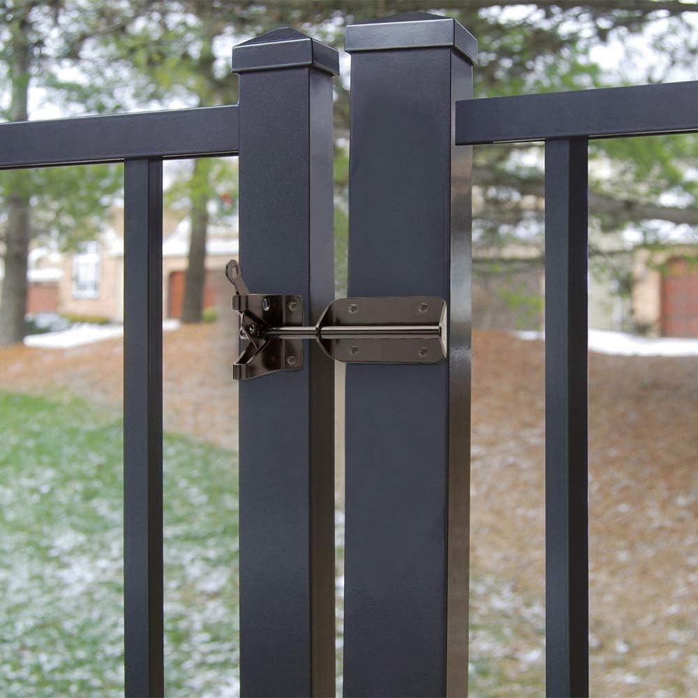 Heavy Duty Automatic Gate Latch Wooden Fence W/ Cable Pull 7.5" Self Locking