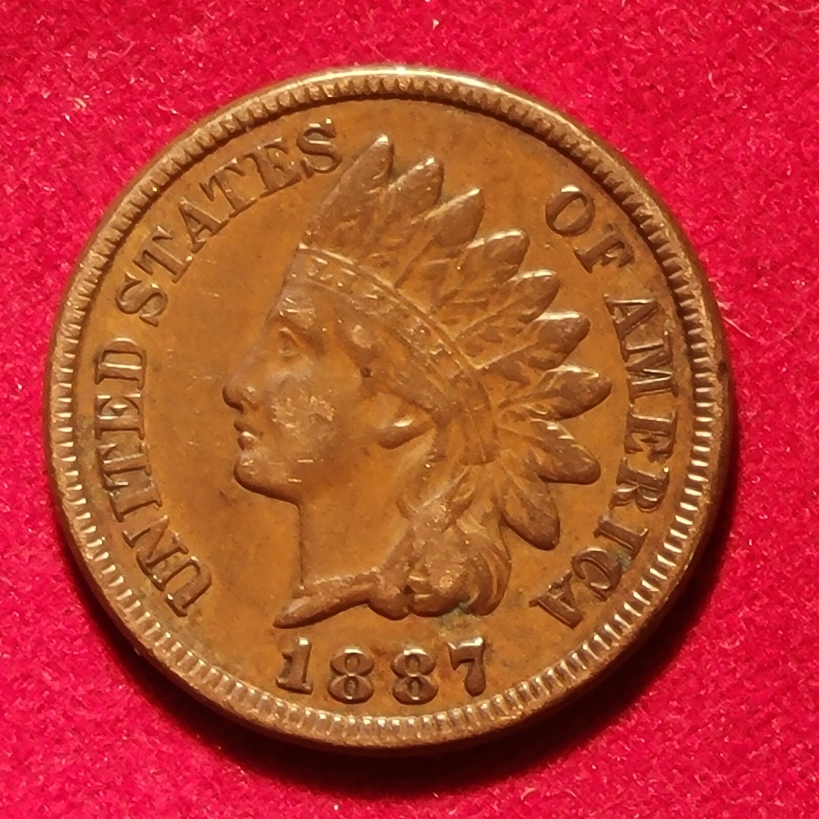 1887 indian head cent Doubled Die Obverse  Snow-1