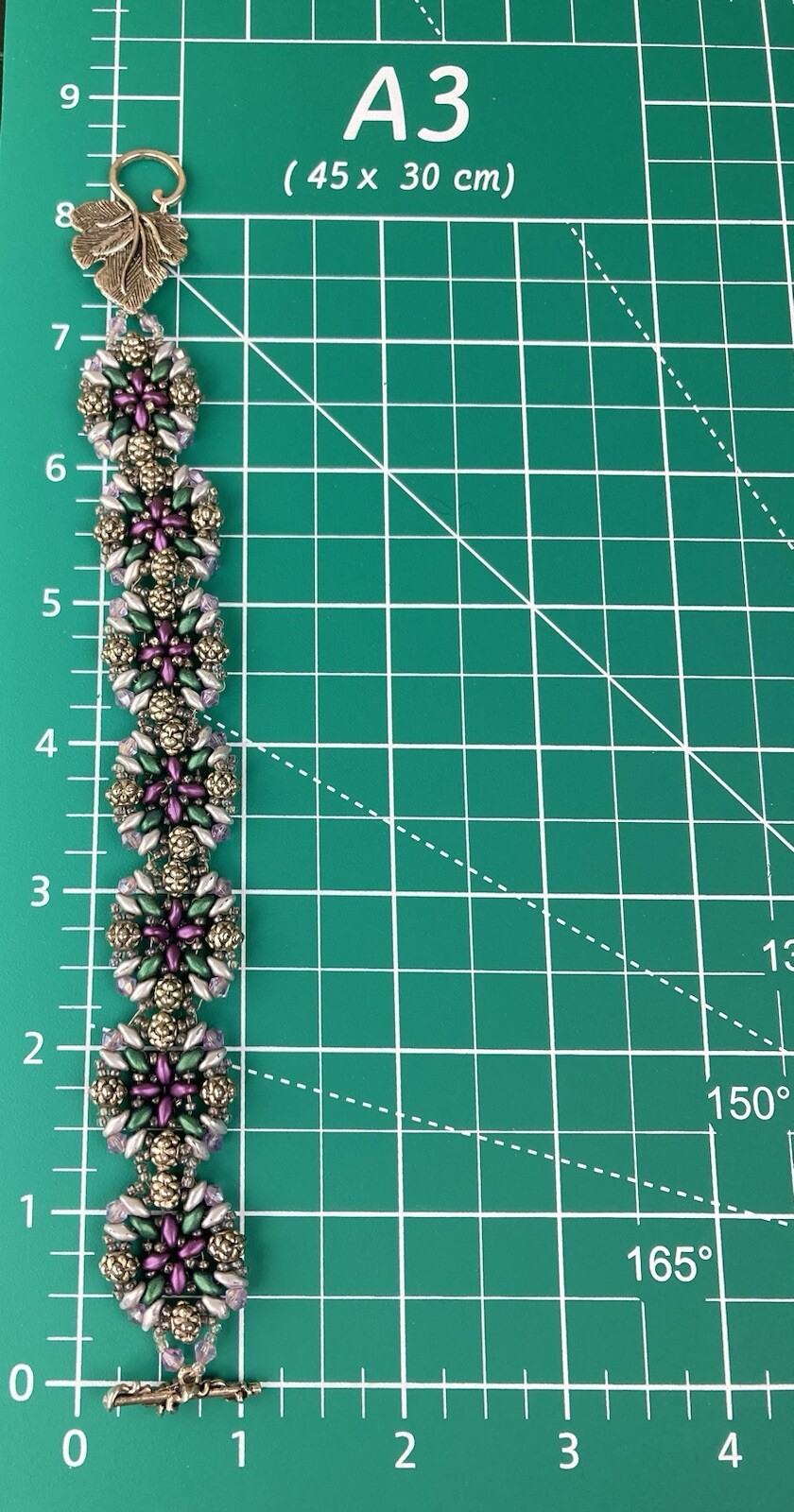 Starflower Handmade Beaded Toggle Bracelet 8.75”