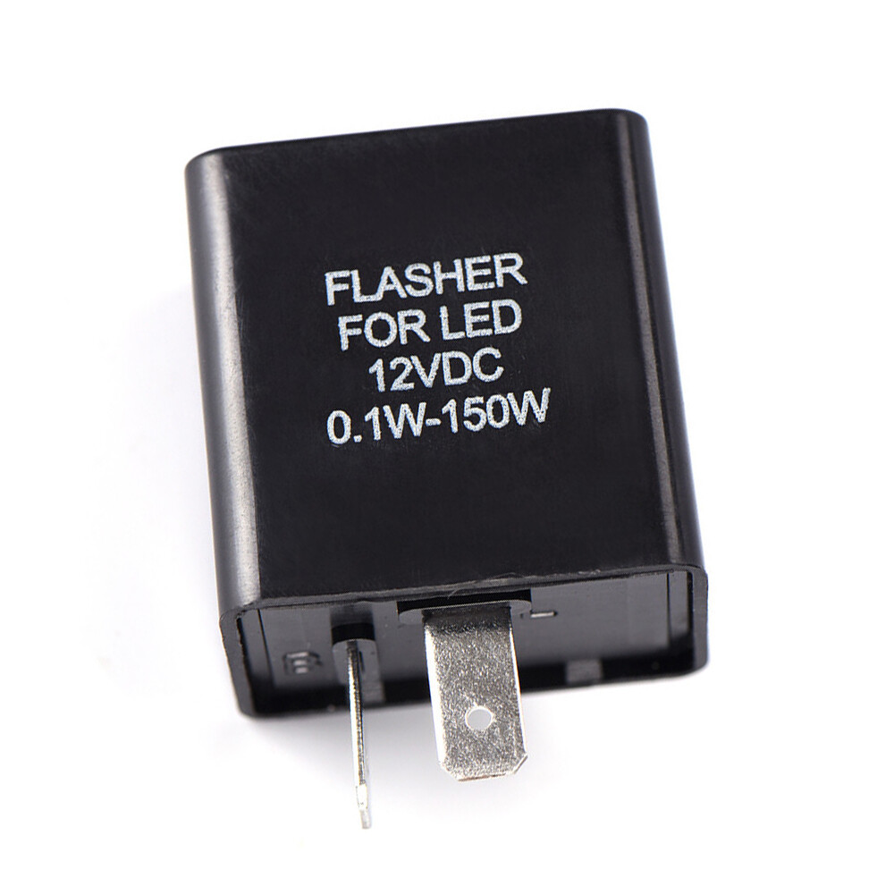 12V 2-Pin Motorcycle Blinker Adjustable LED Flasher Relay Turn Signal Indicator