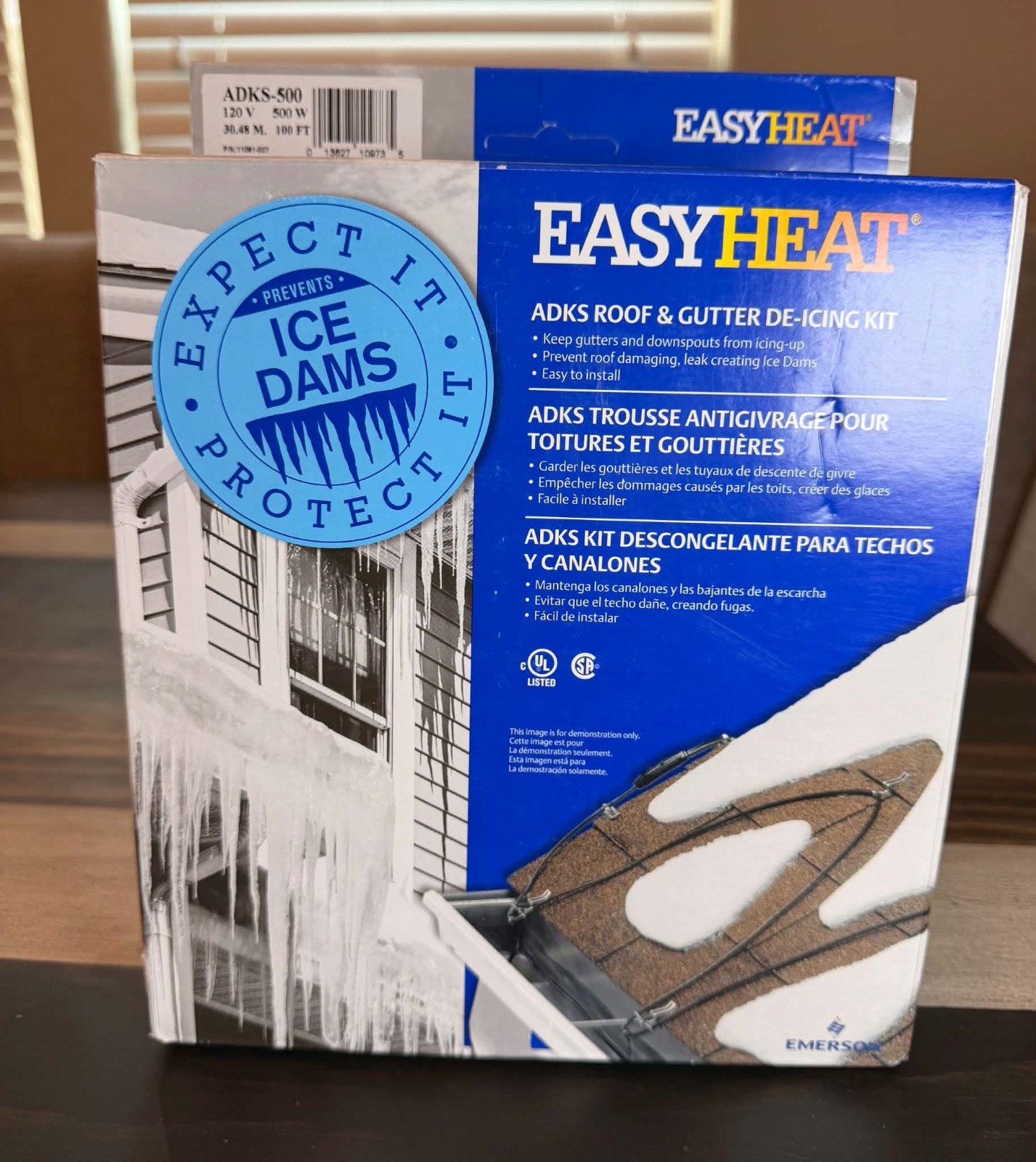 Easy Heat ADKS-500 500W Electric Roof and Gutter De-Icing Heating Cable 100 ft