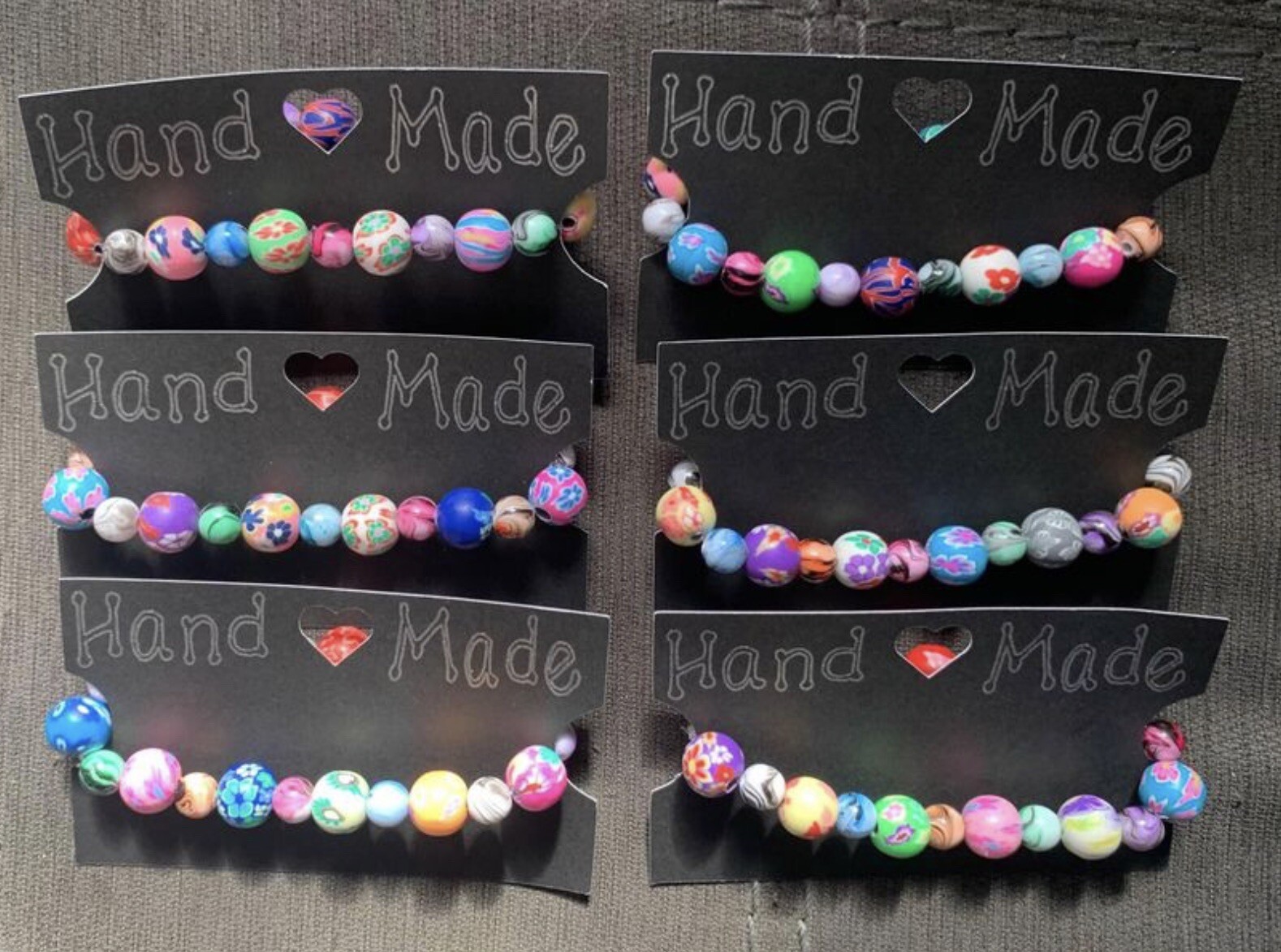 Clay and Glass Bead Bracelet