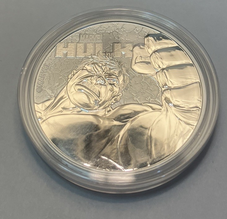 2019  Tuvalu Marvel Hulk 1oz Silver Coin In Capsule