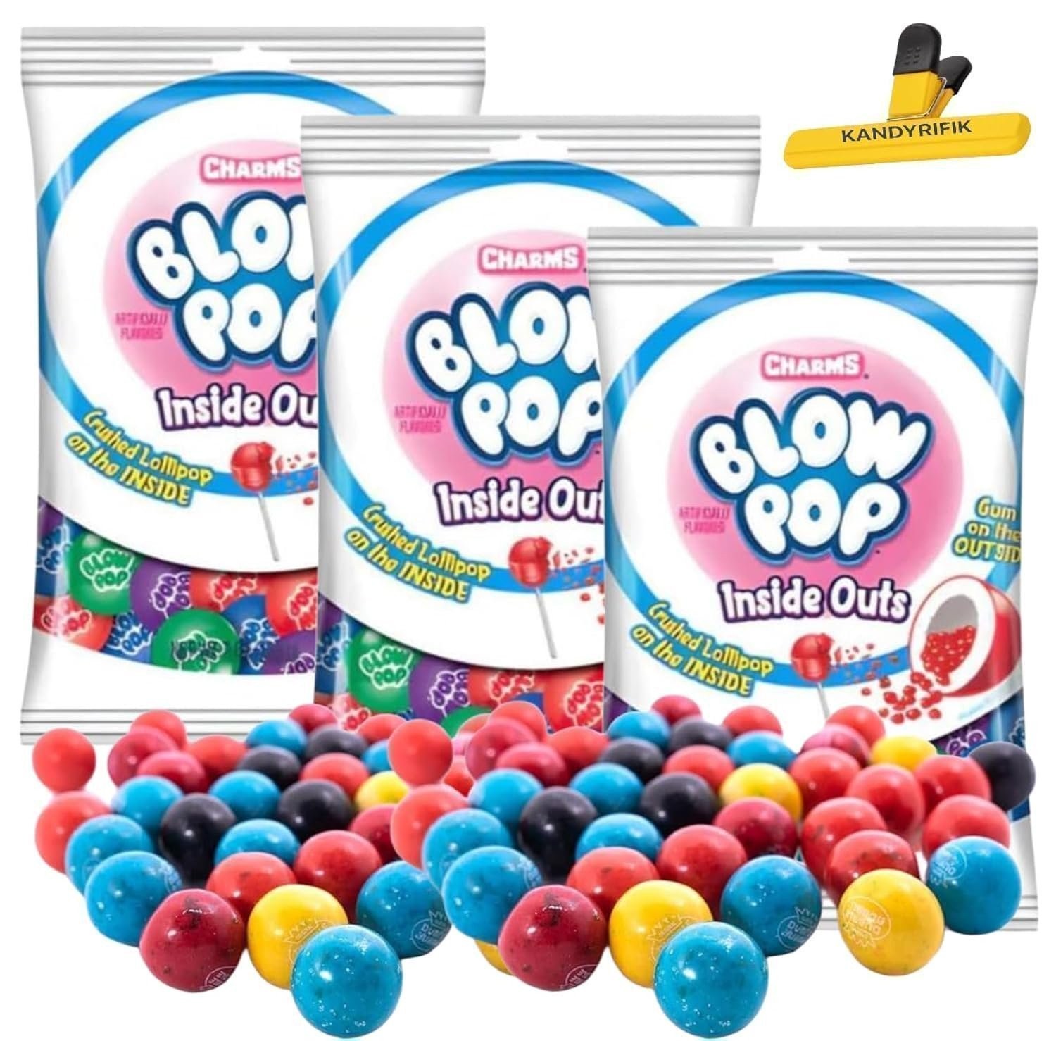 KANDYRIFIK BLOW POPS | Charms Blow Pop Gumballs Candy, INSIDE OUTS, 7oz - (3...