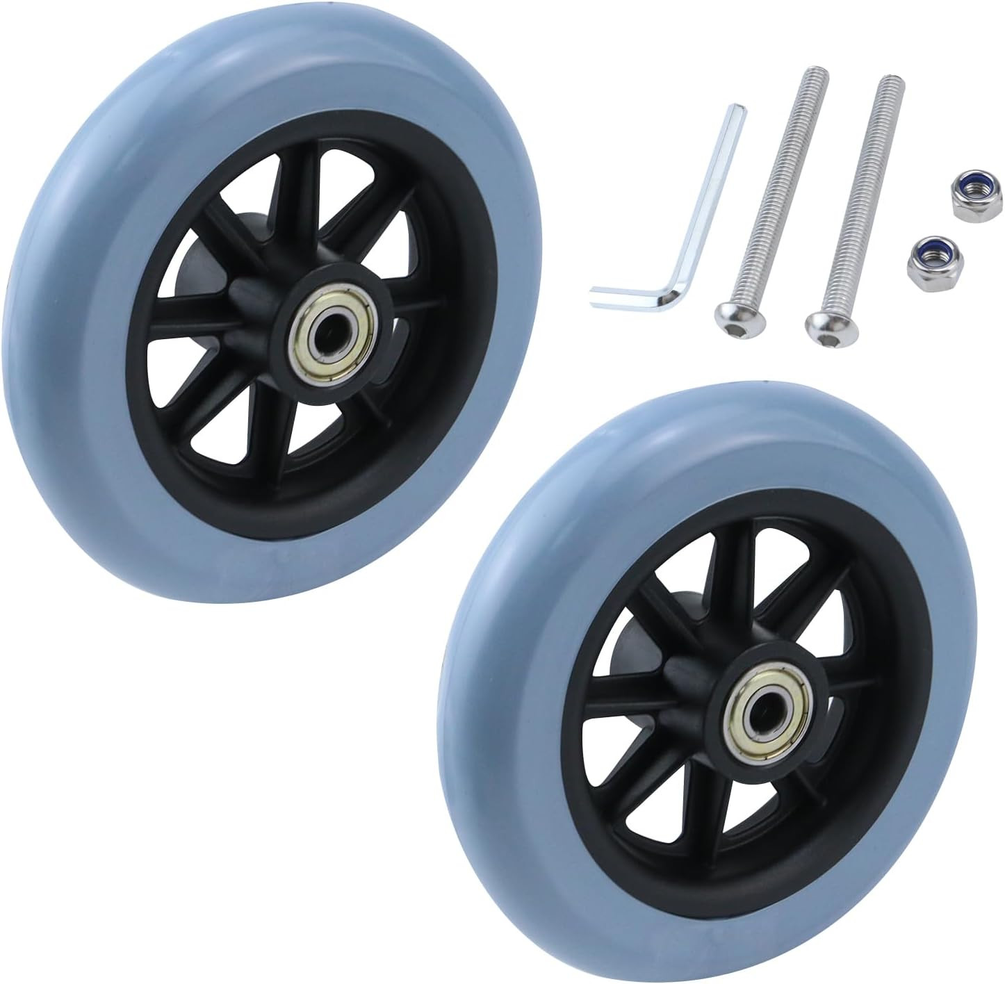 2PCS 5 Inch Wheel Replacement for Wheelchairs, Walkers, PVC Wheelchair Front ...