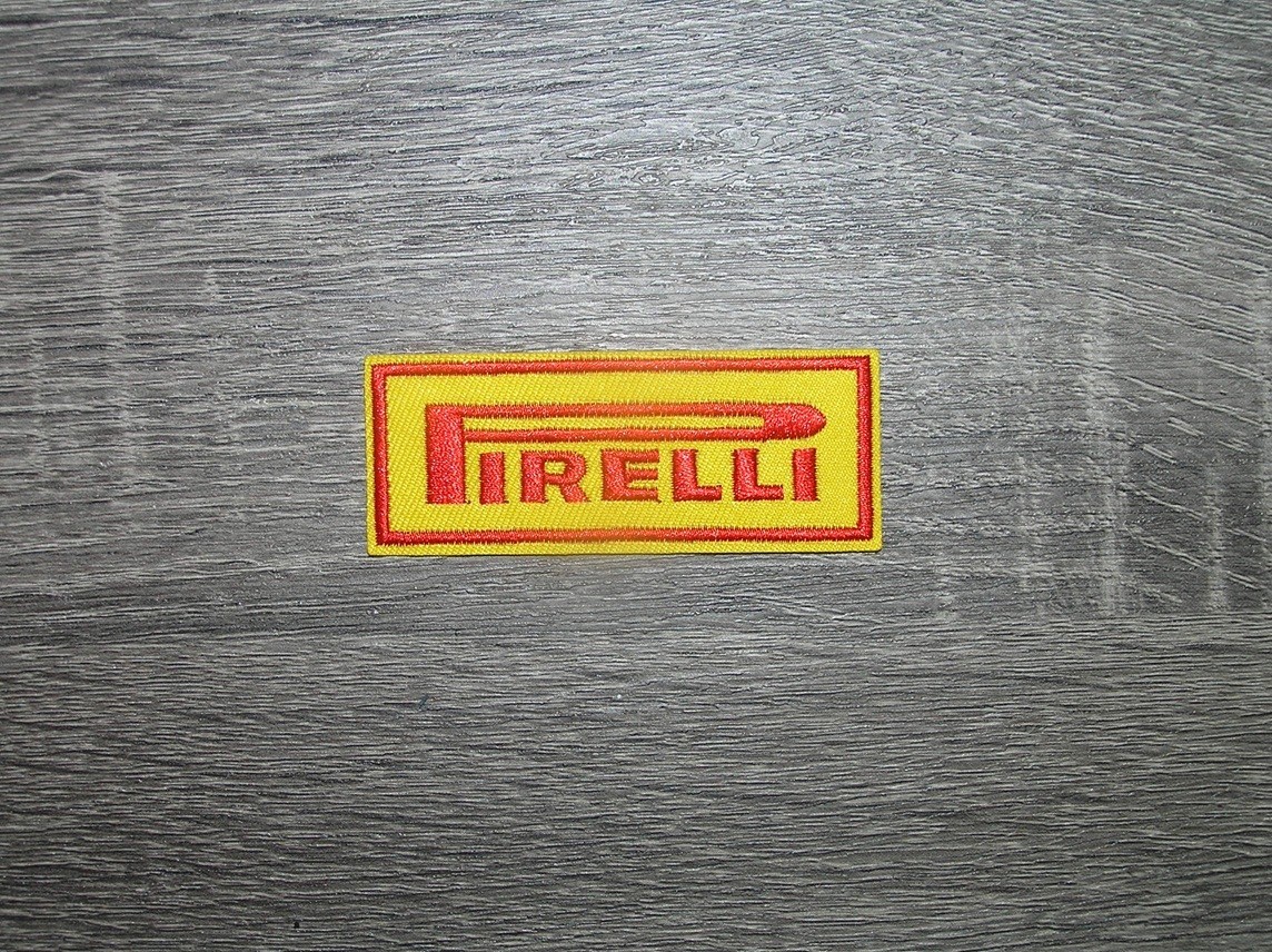 Pirelli Tires Automotive Racing Embroidered Iron On Patch 3" x 1.25"