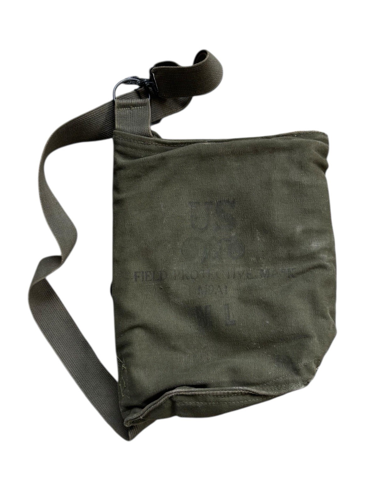 US Army OG Field M9A1 Protective Mask Canvas Bag w/ Lift Dot Closure