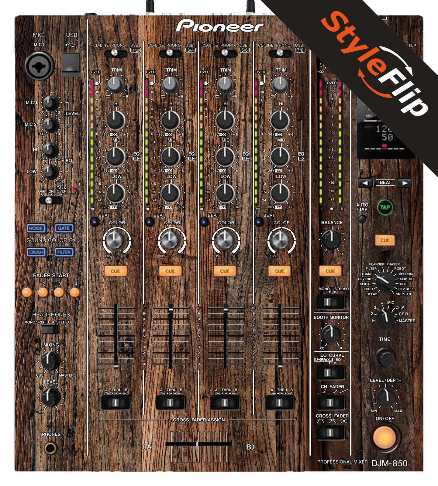 Pioneer DJM-850 | Wood 3 | Protective Decal | StyleFlip Skins