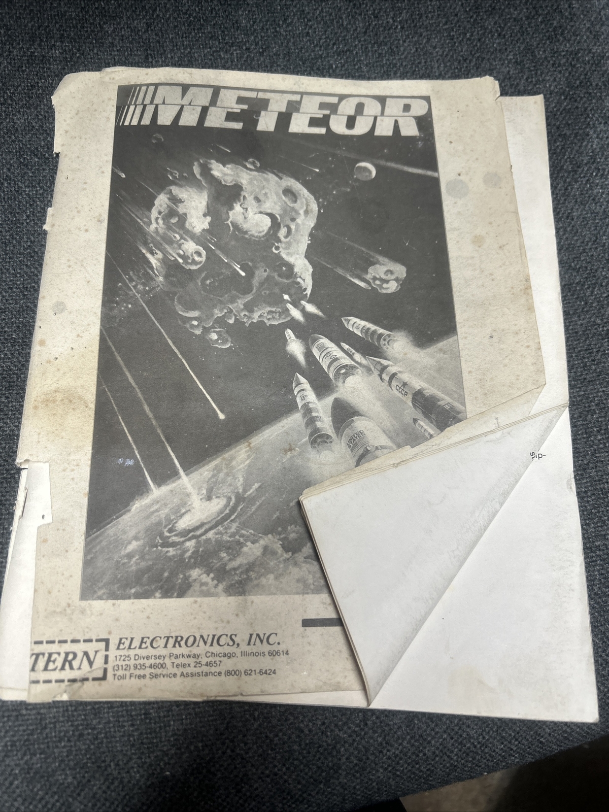 Stern METEOR Pinball Machine Manual - good used original
