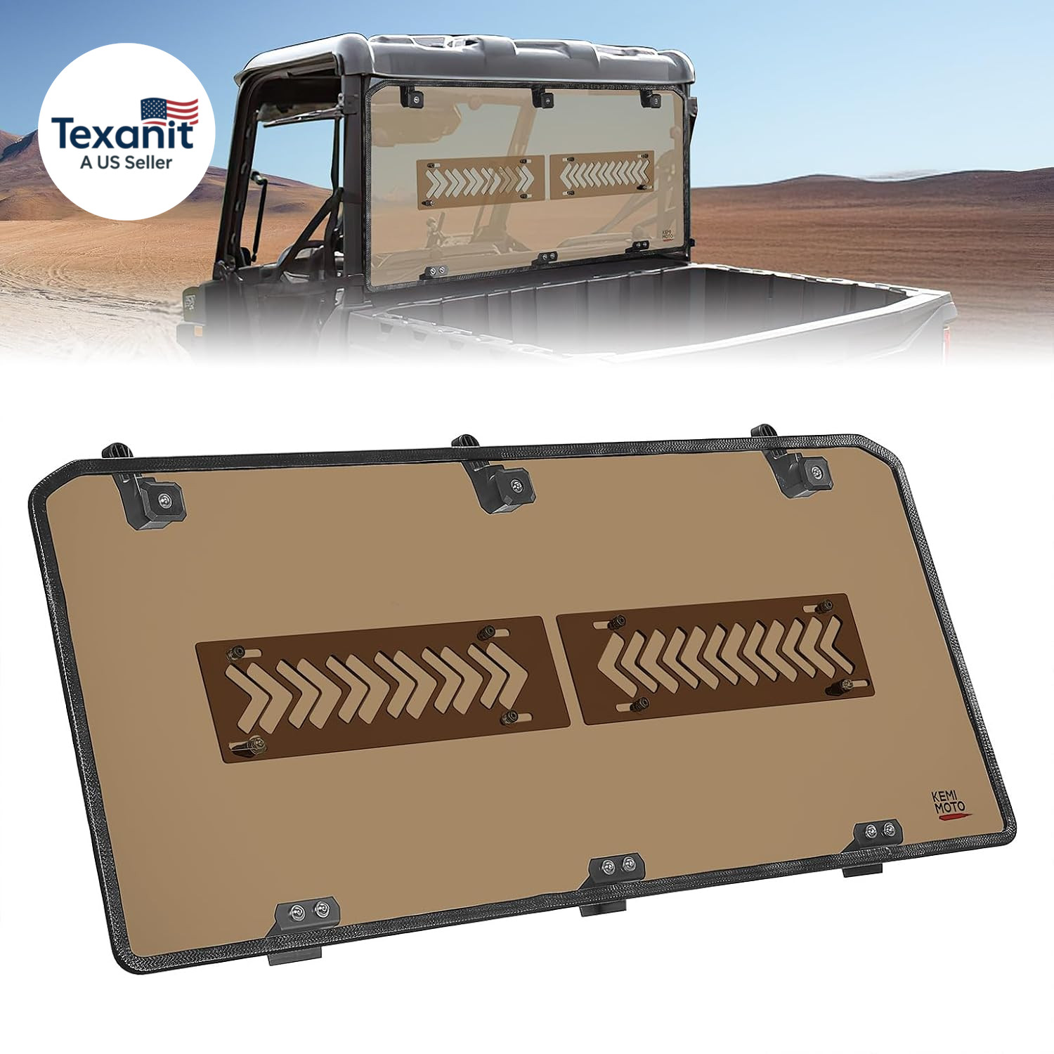 2-IN-1 UTV Sliding Rear Window Compatible with Polaris Ranger Midsize 500/570/SP