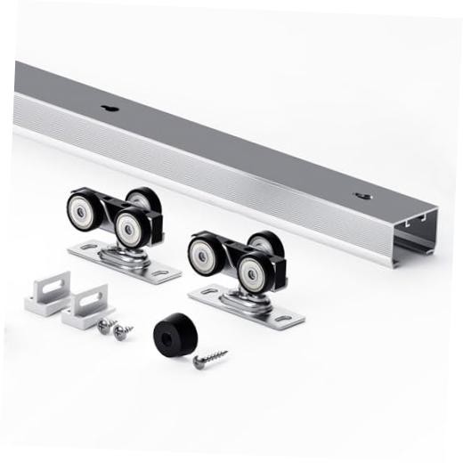 6FT/72in Sliding Pocket Door Hardware Kit,Commercial Grade,Aluminum Box 6 Feet