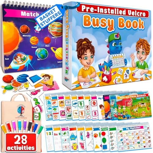 Montessori Busy Book for Toddlers Ages 3-5 – Preassembled Preschool Blue