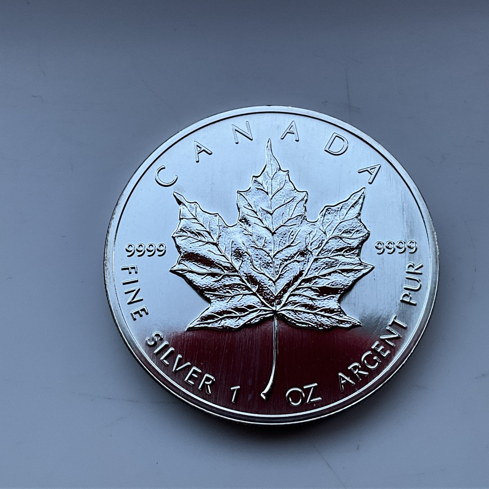 1992 1oz .9999 Fine Silver Canadian Maple Leaf Canadian Royal Mint Bullion Coin