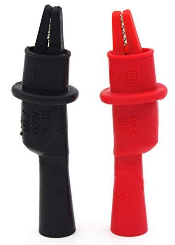 TestHelper AC15 Insulated Test Probe Push On Alligator Clips Red,Black