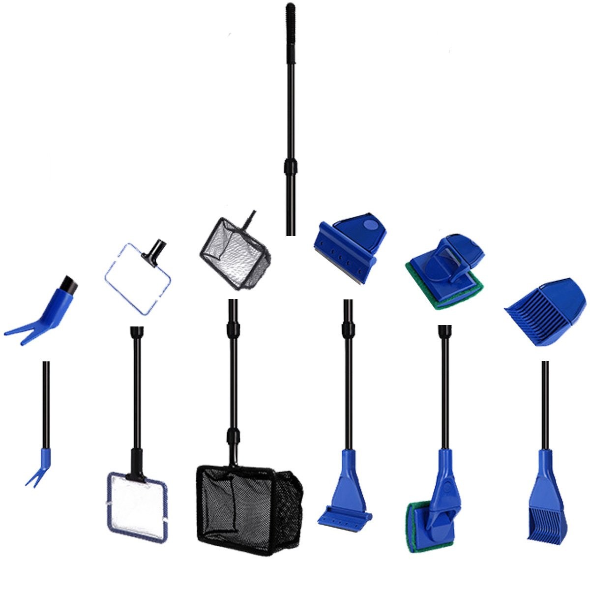 Aquarium Cleaning Tool Set, Fish Tank 1.8ft to 2.6ft, Black or blue