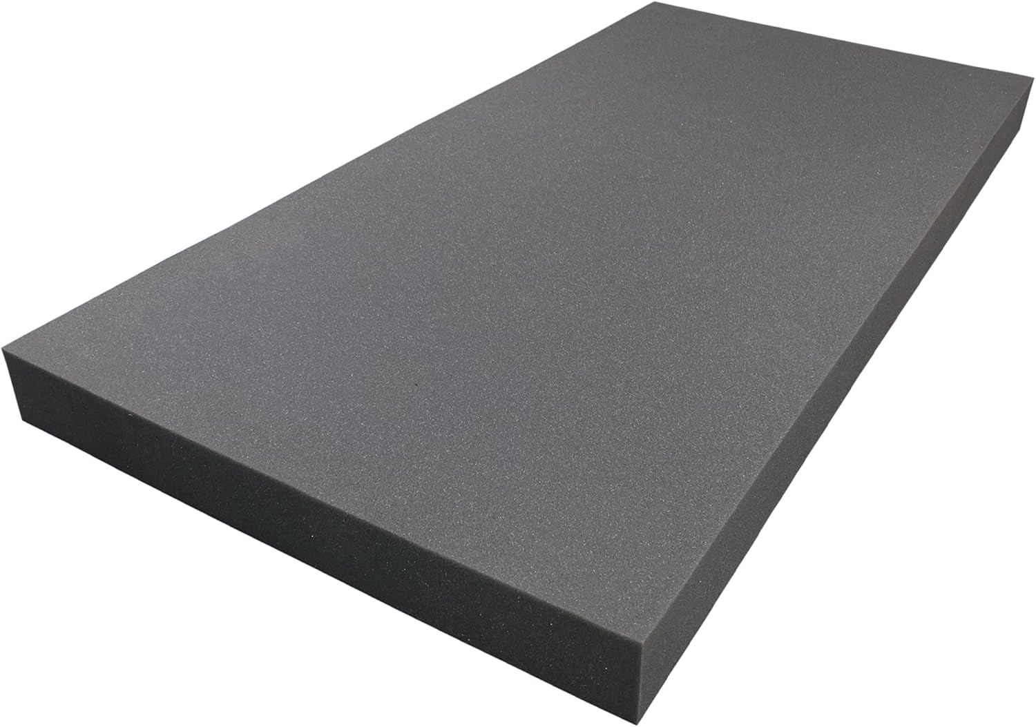2" X 24" X 72" Charcoal High Density Upholstery Foam Padding for Cushions and Se