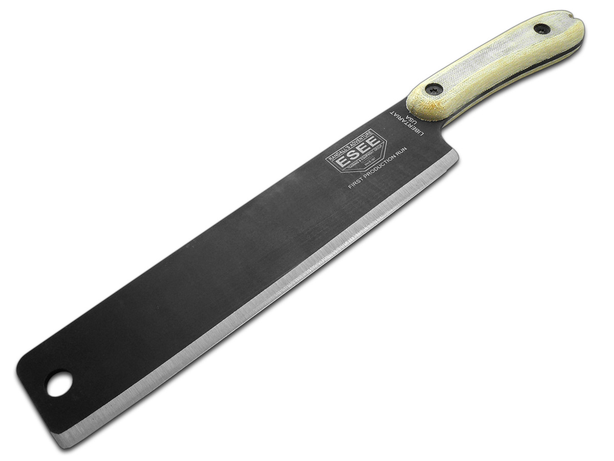 ESEE Knives Libertariat Machete 1st Run Black Ox Carbon Steel Tan Micarta