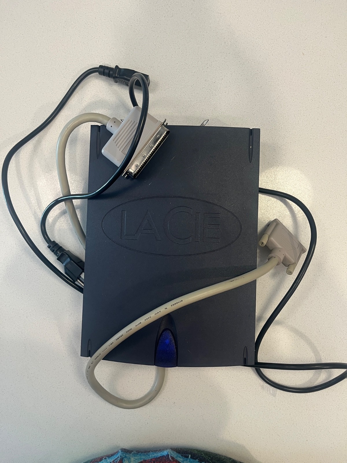 LaCie External 12x4x32x Sanyo CD-RW Drive SCSI Cables Untested