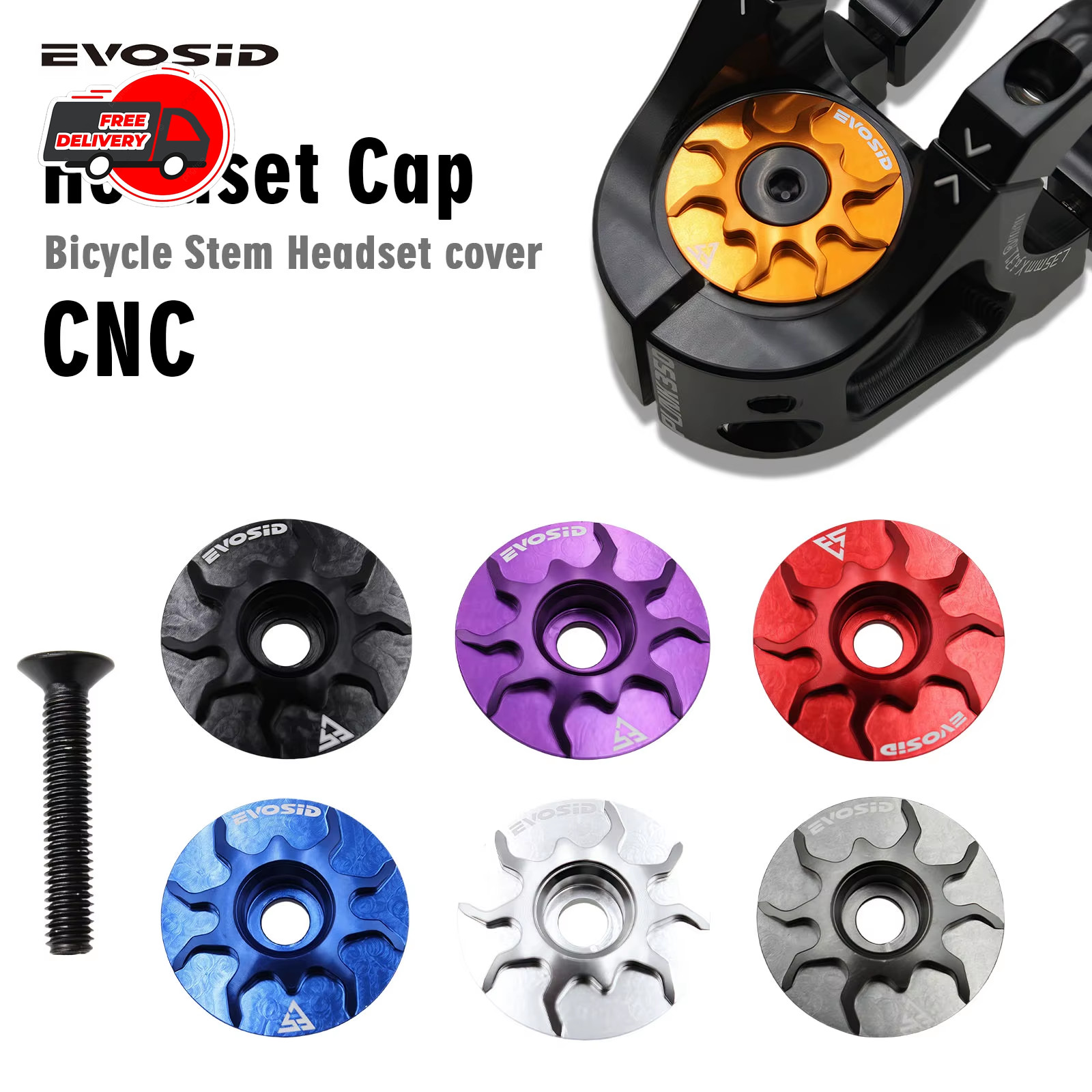 Aluminum Ahead cap Tune Cap Bicycle Headset Top Bicycle Stem Cap Cover 28.6MM