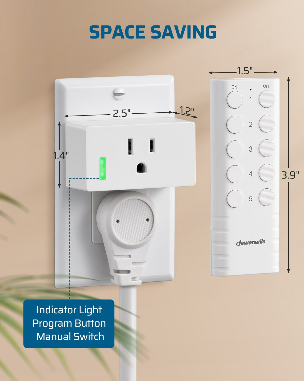 200FT Range Remote Control Outlet, Indoor Wireless Outlet Switch for Lights