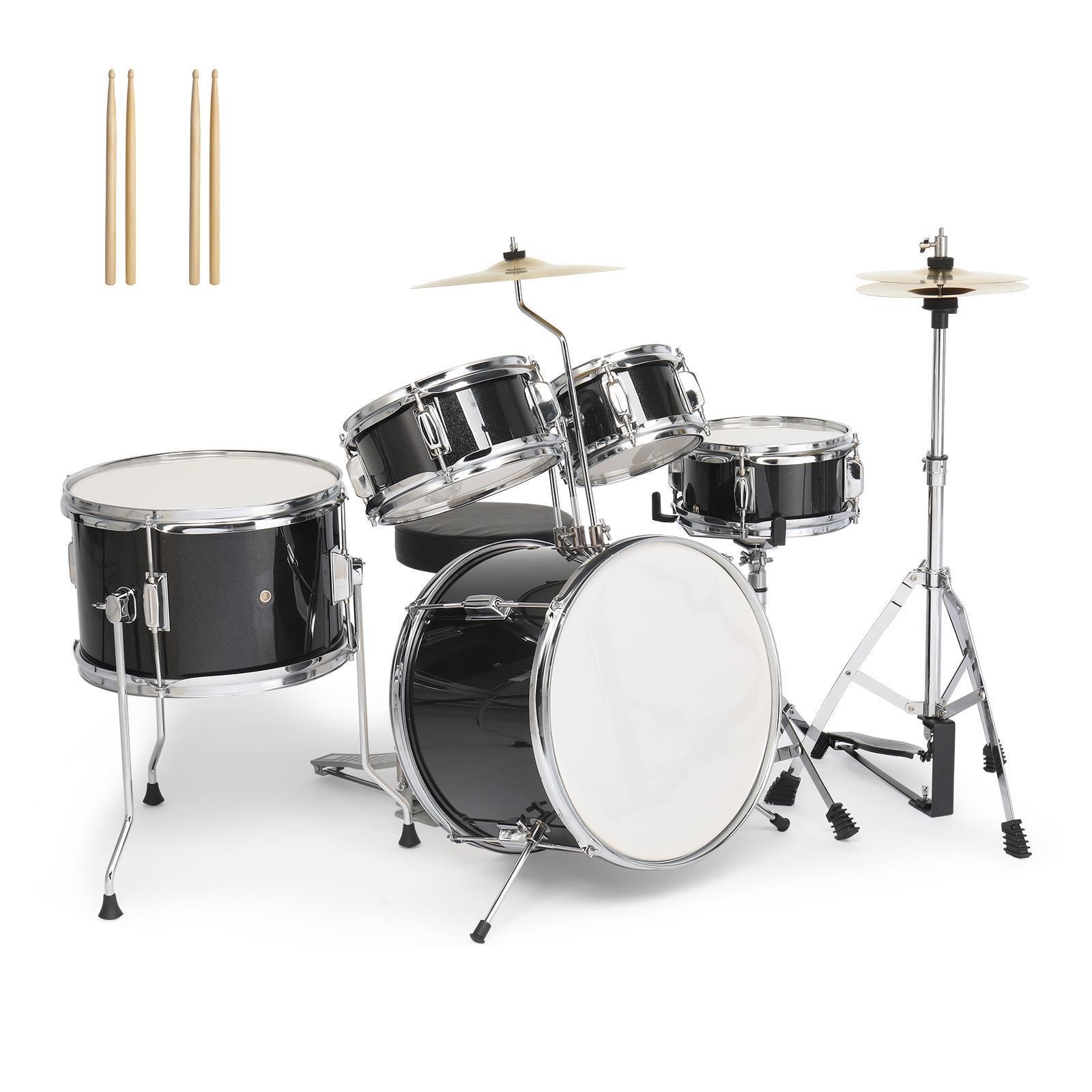 Ktaxon 5-Piece Junior Drum Set with Genuine Brass Cymbals Pedal 14"x10"