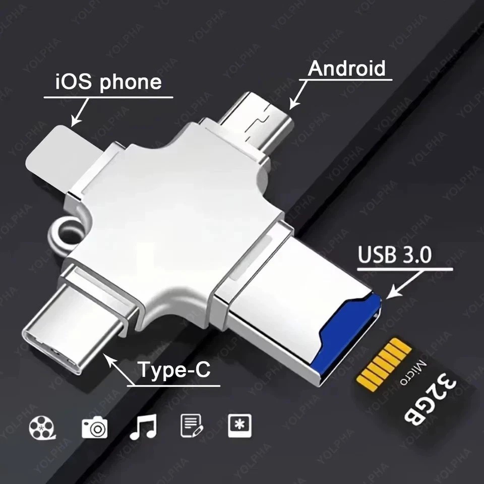 USB 3.0 Flash Drive 128GB Type C Memory Photo Stick for iPhone Android iPad lot