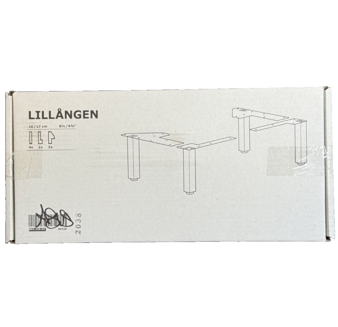IKEA LILLÅNGEN Adjustable Furniture Legs 16–17cm Set of 4 003.220.53 – NEW