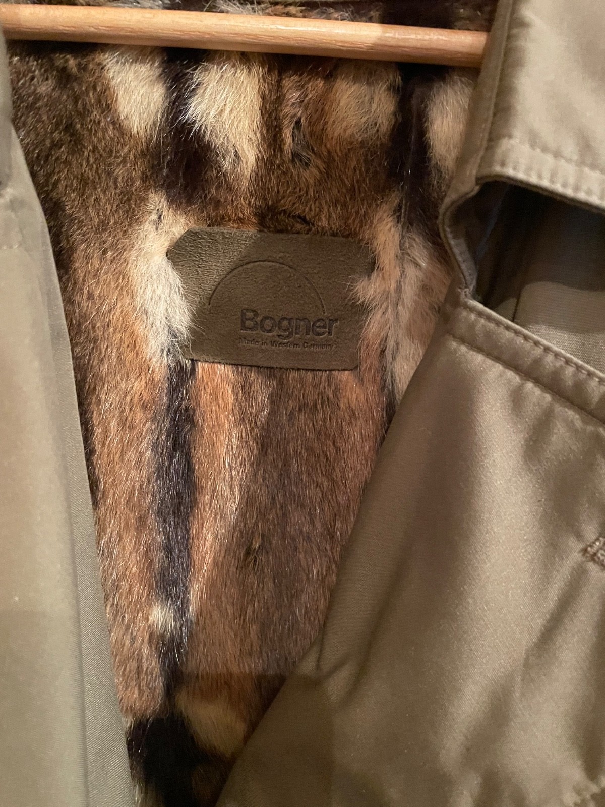 Bogner trench coat with fur lining