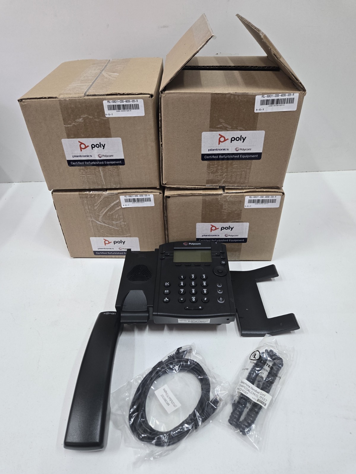 Lot of 4 Polycom VVX 311 VoIP Phone Black (2200-48350-025)