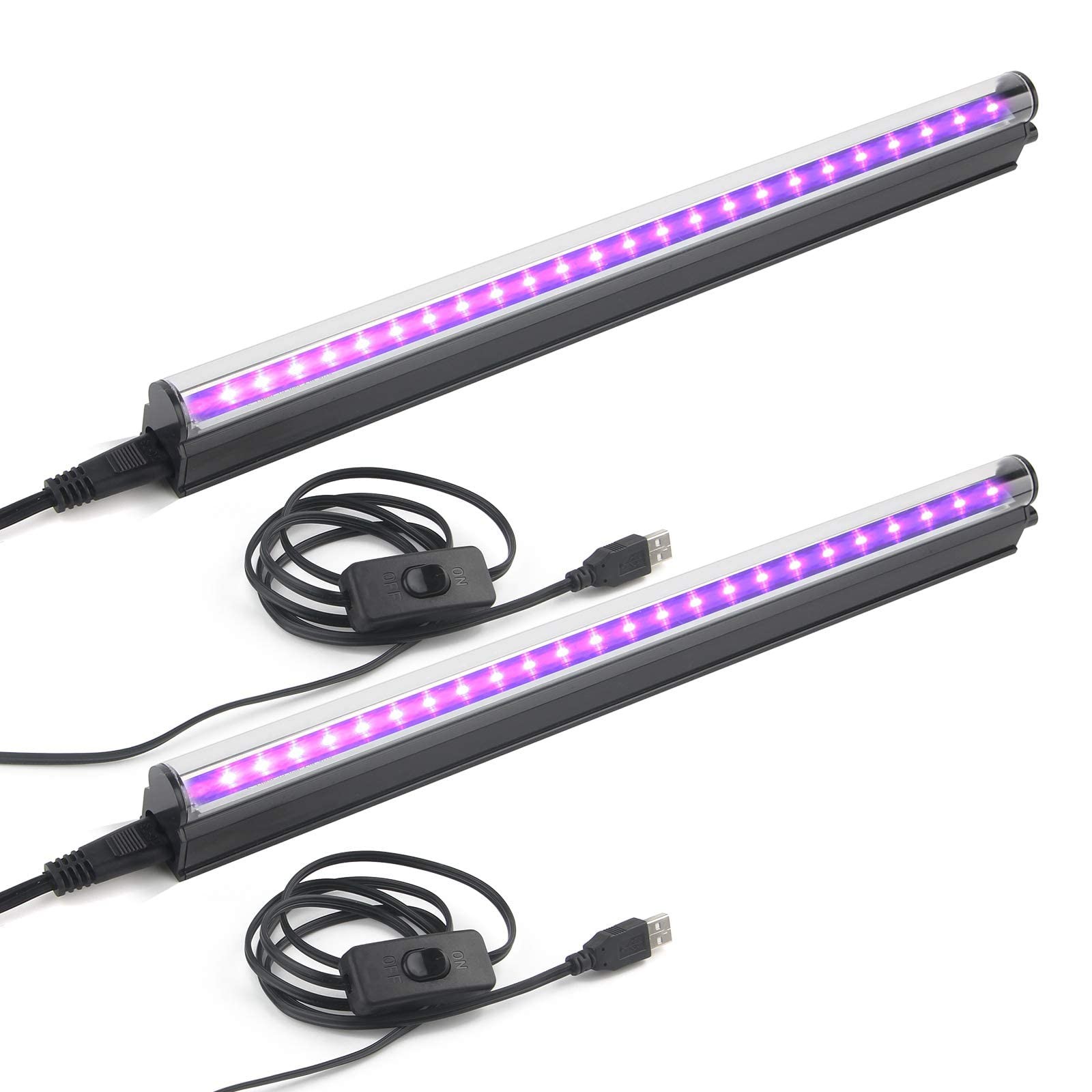 Led Black Light Bar, 10W 1ft USB UV Blacklight 2 Count (Pack of 1),