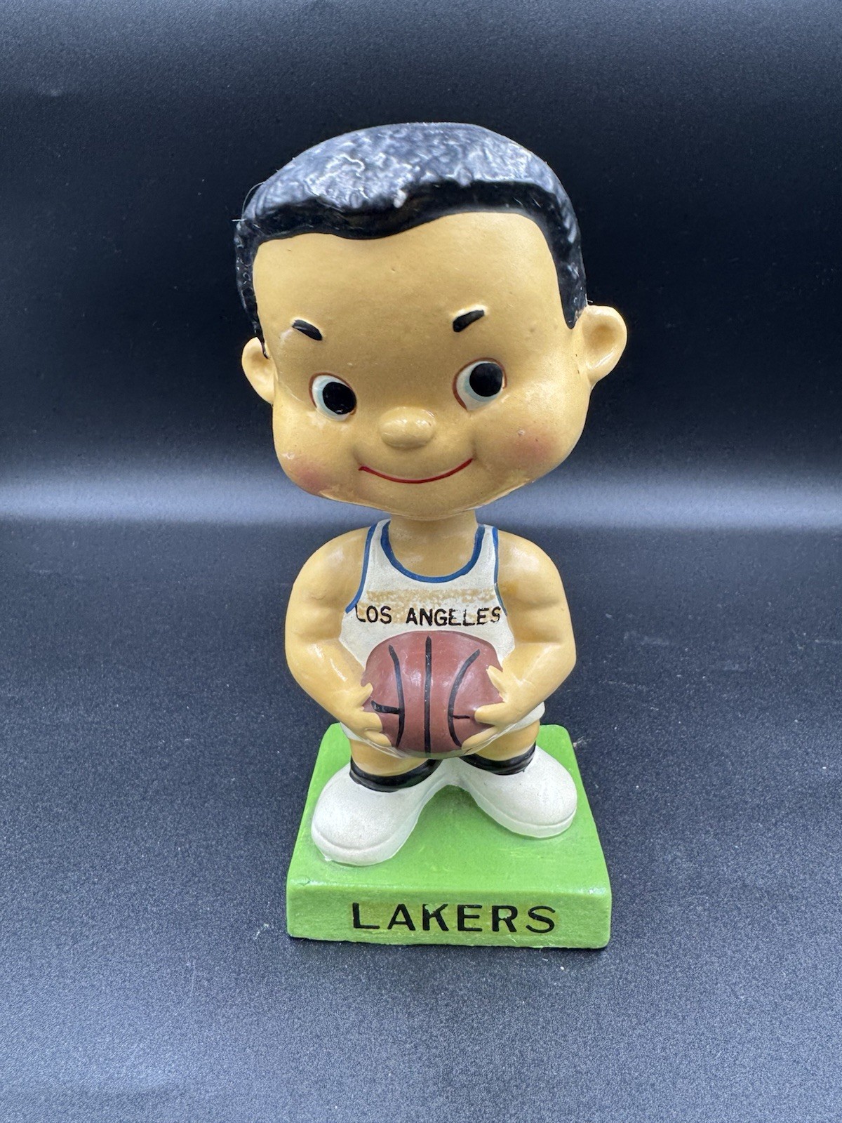 1960's Bobblehead Nodder Los Angeles Lakers Green Square Base - Very Rare Great